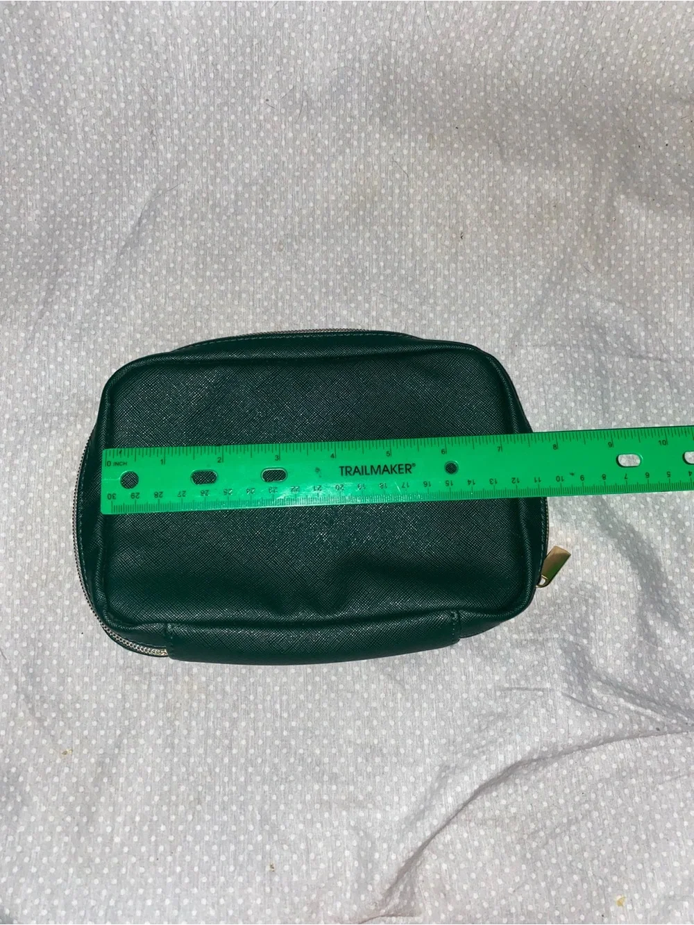 GRAFF Green Leather Cosmetic Pouch